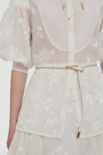Belt in Ivory Nappa Leather - Image 4