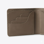 Handmade Genuine Ash Grey Leather Bifold Wallet for Men – Vintage Slim Minimalist Card Holder - Image 3