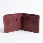 Handmade Genuine Maroon Leather Bifold Wallet for Men – Vintage Slim Minimalist Card Holder - Image 4