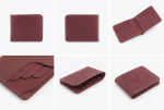 Handmade Genuine Maroon Leather Bifold Wallet for Men – Vintage Slim Minimalist Card Holder - Image 2